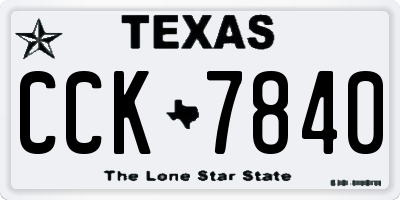 TX license plate CCK7840