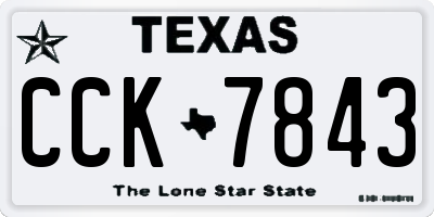TX license plate CCK7843