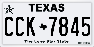TX license plate CCK7845