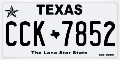 TX license plate CCK7852