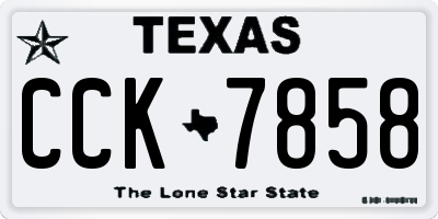 TX license plate CCK7858