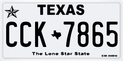TX license plate CCK7865