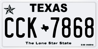 TX license plate CCK7868