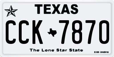 TX license plate CCK7870