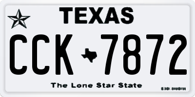 TX license plate CCK7872