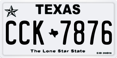 TX license plate CCK7876
