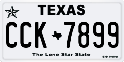 TX license plate CCK7899