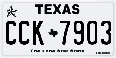 TX license plate CCK7903