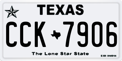 TX license plate CCK7906