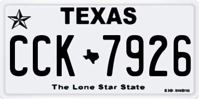 TX license plate CCK7926