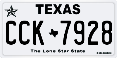 TX license plate CCK7928
