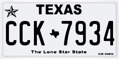 TX license plate CCK7934