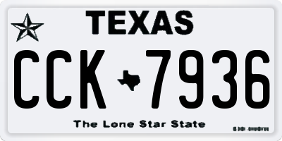 TX license plate CCK7936