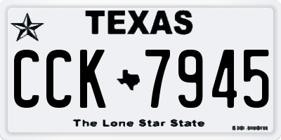 TX license plate CCK7945