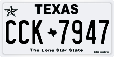TX license plate CCK7947