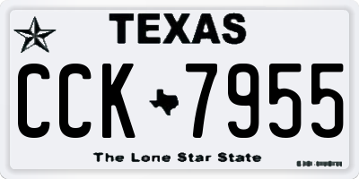 TX license plate CCK7955