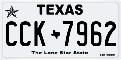TX license plate CCK7962