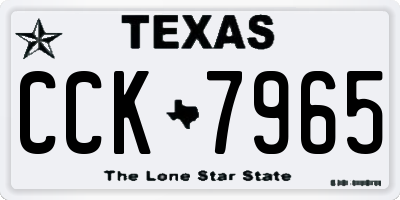 TX license plate CCK7965