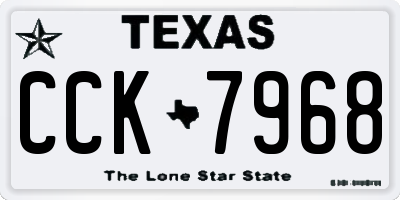 TX license plate CCK7968