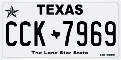 TX license plate CCK7969