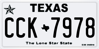 TX license plate CCK7978
