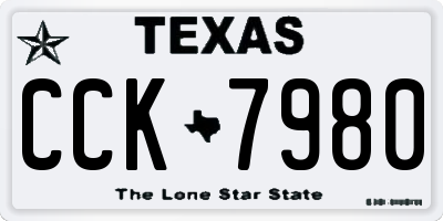 TX license plate CCK7980