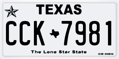 TX license plate CCK7981