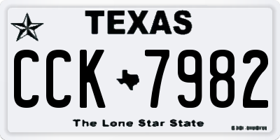 TX license plate CCK7982