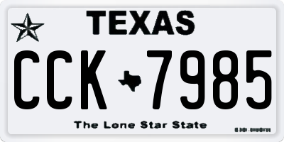 TX license plate CCK7985