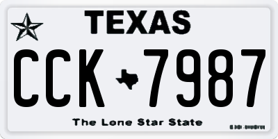TX license plate CCK7987