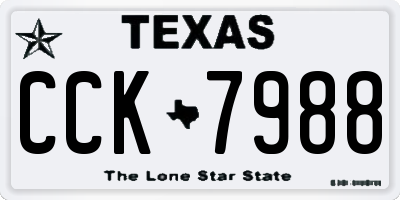 TX license plate CCK7988