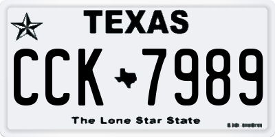 TX license plate CCK7989