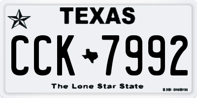 TX license plate CCK7992