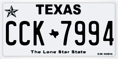 TX license plate CCK7994