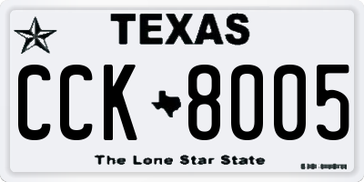 TX license plate CCK8005