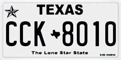 TX license plate CCK8010