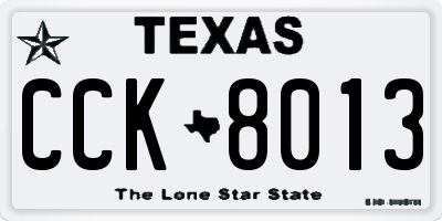 TX license plate CCK8013