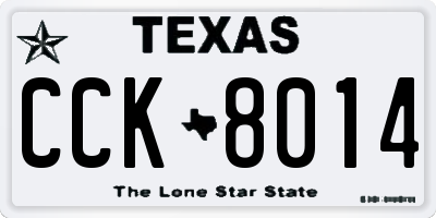 TX license plate CCK8014