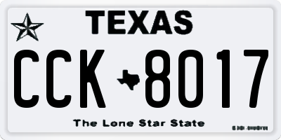 TX license plate CCK8017