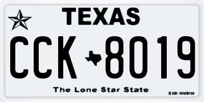 TX license plate CCK8019