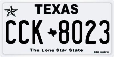 TX license plate CCK8023