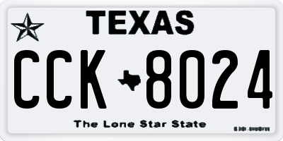 TX license plate CCK8024