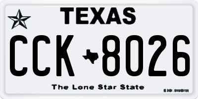 TX license plate CCK8026
