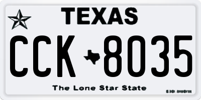 TX license plate CCK8035