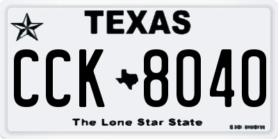 TX license plate CCK8040