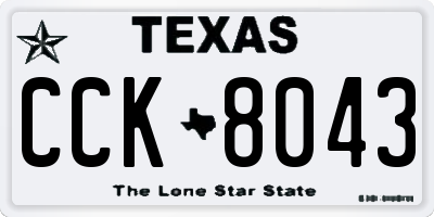 TX license plate CCK8043