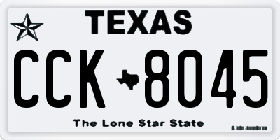 TX license plate CCK8045
