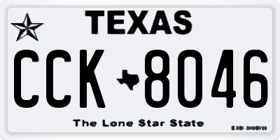 TX license plate CCK8046