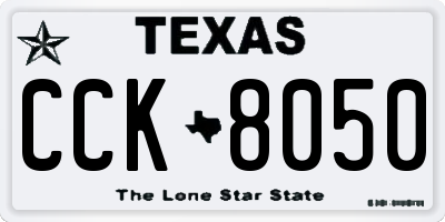 TX license plate CCK8050