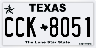 TX license plate CCK8051
